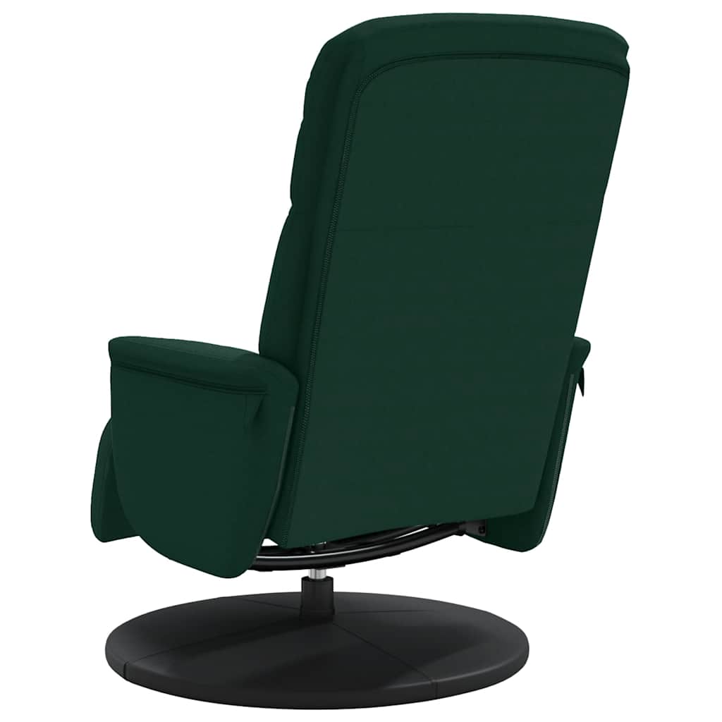 Poltrona Reclinabile con Poggiapiedi Verde Scuro in Velluto | homemem39