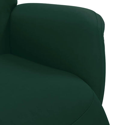 Poltrona Reclinabile con Poggiapiedi Verde Scuro in Velluto | homemem39