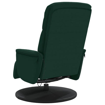 Poltrona Reclinante Massaggio Poggiapiedi Verde Scuro Velluto | homemem39