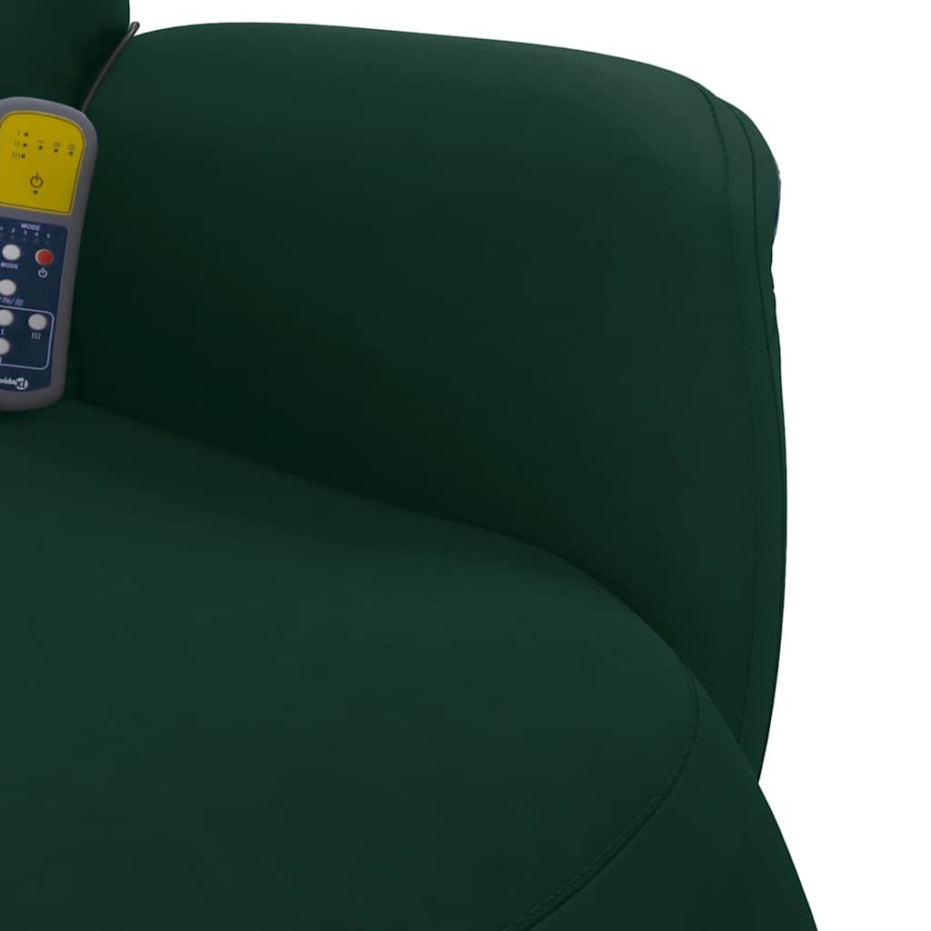 Poltrona Reclinante Massaggio Poggiapiedi Verde Scuro Velluto | homemem39