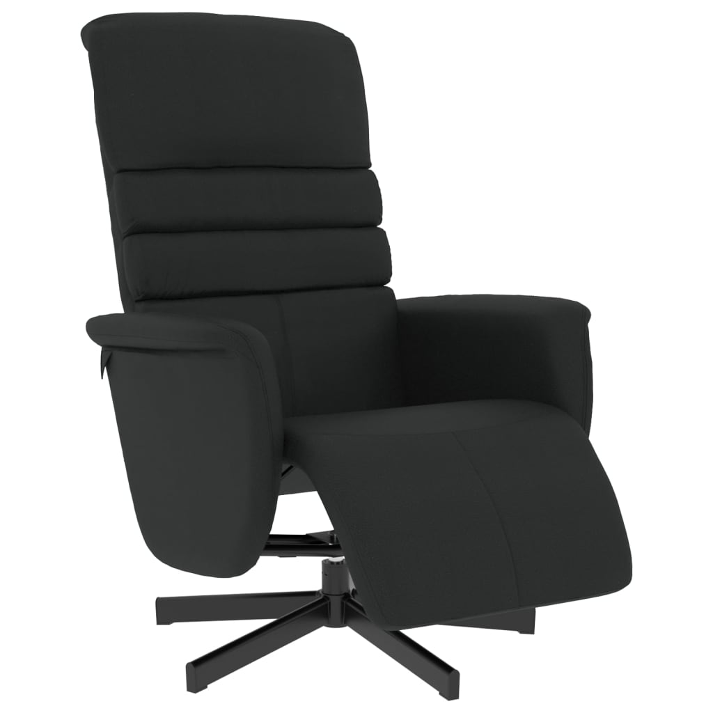 Poltrona Reclinabile con Poggiapiedi Nera in Similpelle | homemem39