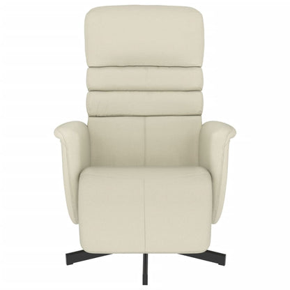 Poltrona Reclinabile con Poggiapiedi Crema in Similpelle - homemem39