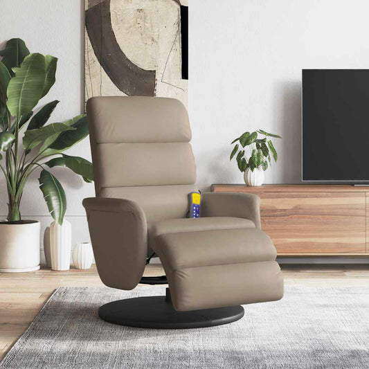 Poltrona Reclinabile Massaggi Poggiapiedi Cappuccino Similpelle | homemem39