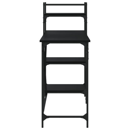Scrivania per Computer con Scaffali Nera 120x47x109 cm