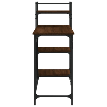 Scrivania per Computer con Scaffali Rovere Marrone 120x47x109cm - homemem39
