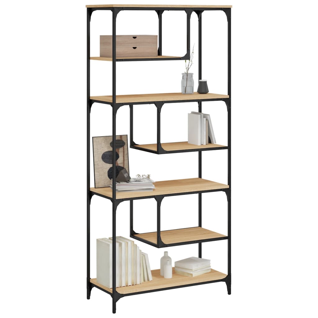 Libreria Rovere Sonoma 81x36x176 cm in Legno Multistrato | homemem39
