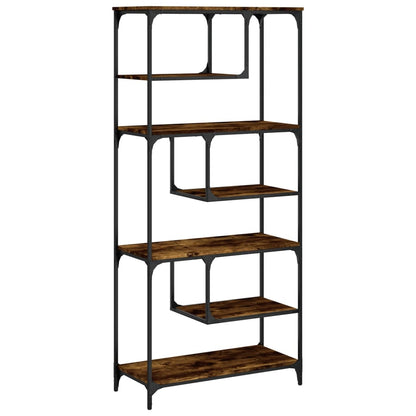 Libreria Rovere Fumo 81x36x176 cm in Legno Multistrato | homemem39