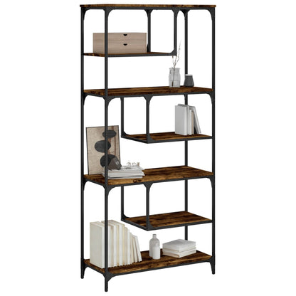 Libreria Rovere Fumo 81x36x176 cm in Legno Multistrato | homemem39