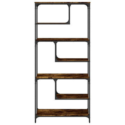 Libreria Rovere Fumo 81x36x176 cm in Legno Multistrato