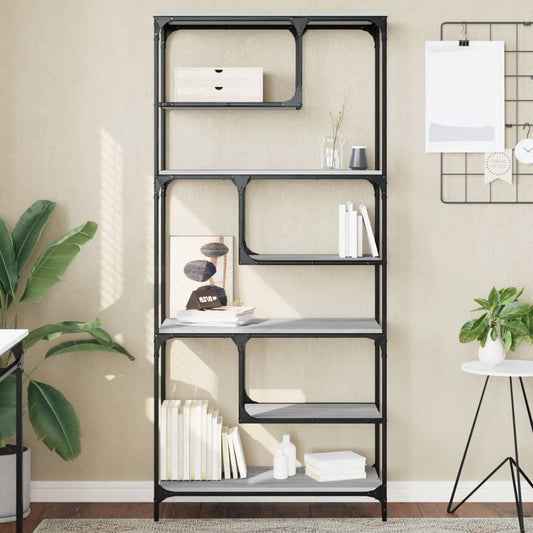 Libreria Grigio Sonoma 81x36x176 cm in Legno Multistrato | homemem39