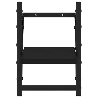 Mensole da Parete con Aste 2 pz Nere 20x25x30 cm | homemem39