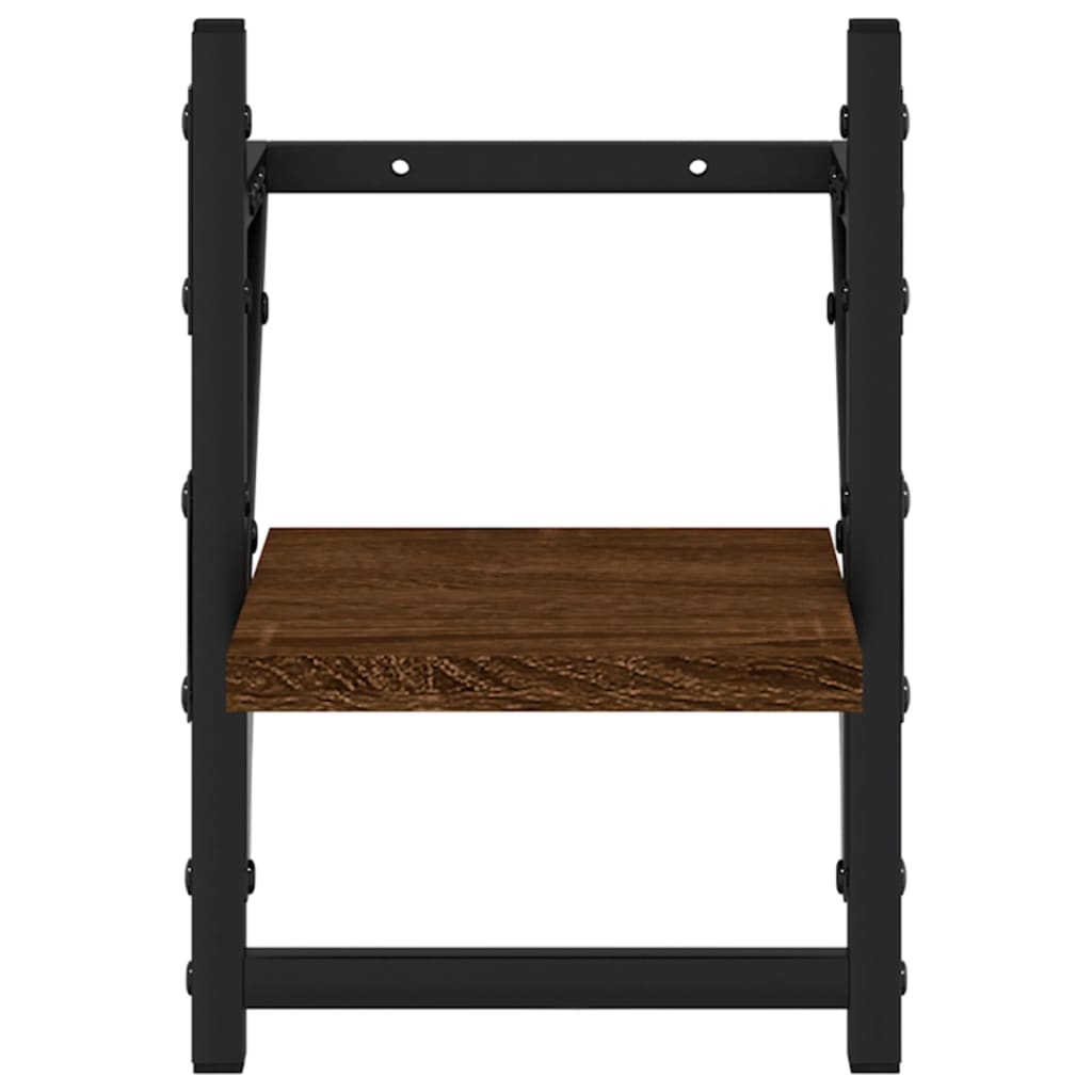 Mensole a Parete con Aste 2pz Rovere Marrone 20x25x30 cm | homemem39