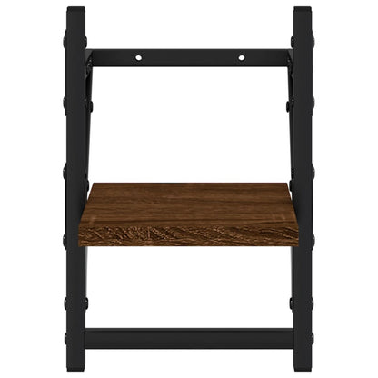 Mensole a Parete con Aste 2pz Rovere Marrone 20x25x30 cm | homemem39