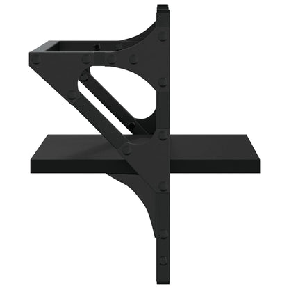 Mensole da Parete con Aste 2 pz Nere 30x25x30 cm | homemem39