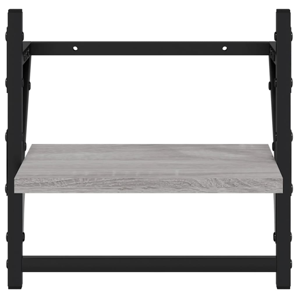 Mensole a Parete con Aste 2pz Grigio Sonoma 30x25x30 cm | homemem39