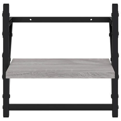 Mensole a Parete con Aste 2pz Grigio Sonoma 30x25x30 cm | homemem39