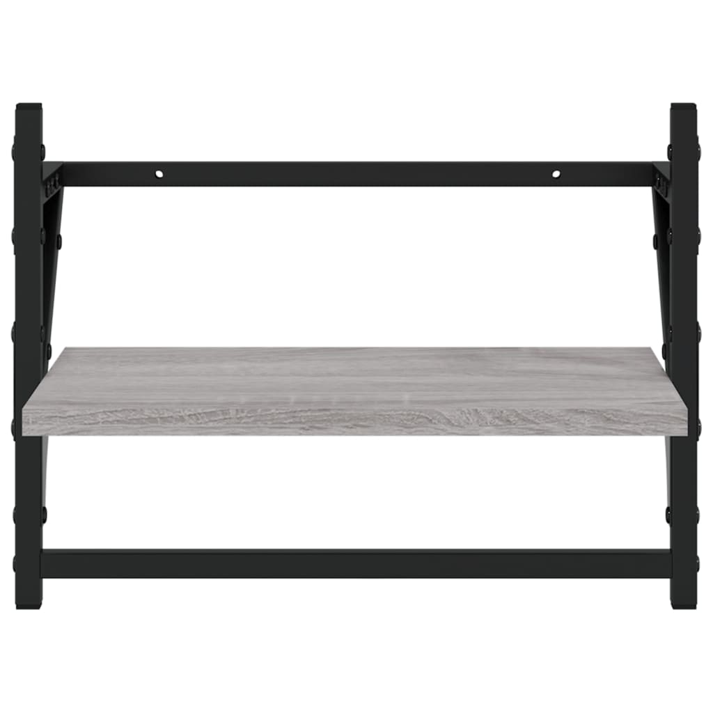 Mensole a Parete con Aste 2pz Grigio Sonoma 40x25x30 cm | homemem39