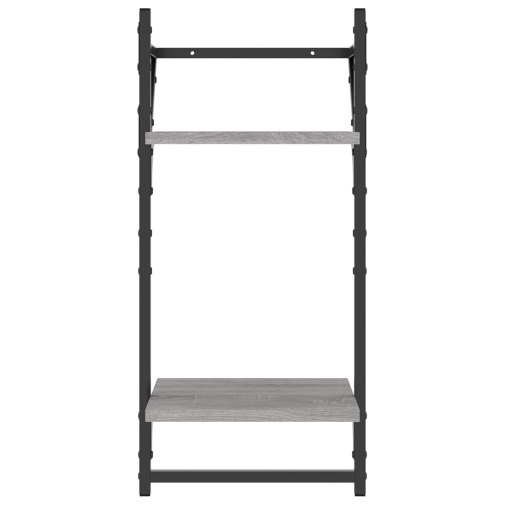 Mensole a Parete con Aste 2pz Grigio Sonoma 30x25x65 cm | homemem39
