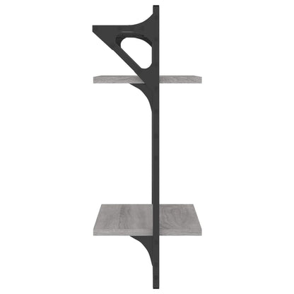 Mensole a Parete con Aste 2pz Grigio Sonoma 30x25x65 cm | homemem39