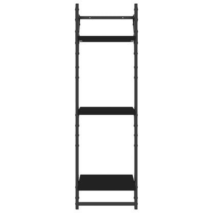 Mensole a Muro con Aste 3 Livelli 2pz Nere 30x25x100 cm | homemem39