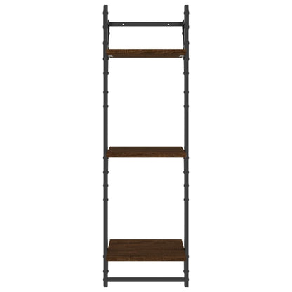 Mensole Muro con Aste 3 Livelli 2pz Rovere Marrone 30x25x100cm