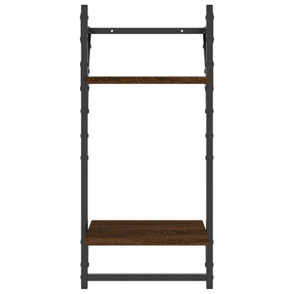 Set Mensole Parete con Aste 4pz Rovere Marrone in Multistrato | homemem39