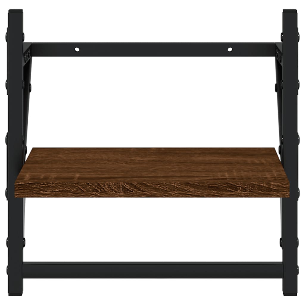Set Mensole Parete con Aste 4pz Rovere Marrone in Multistrato | homemem39
