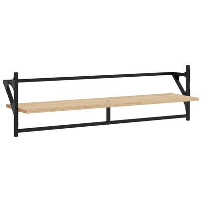 Set Mensole Parete con Aste 6pz Rovere Sonoma Legno Multistrato | homemem39
