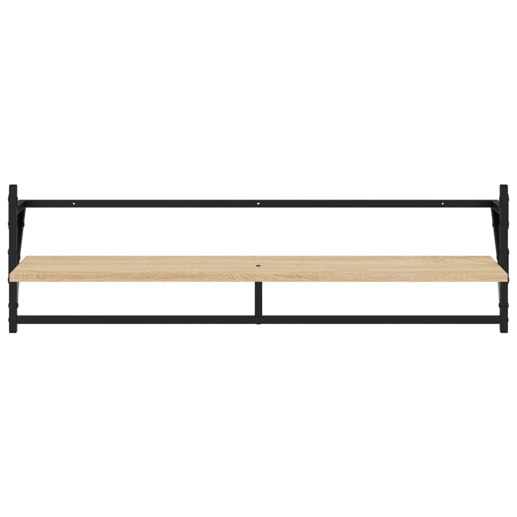 Set Mensole Parete con Aste 6pz Rovere Sonoma Legno Multistrato | homemem39