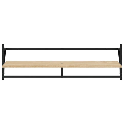Set Mensole Parete con Aste 6pz Rovere Sonoma Legno Multistrato | homemem39