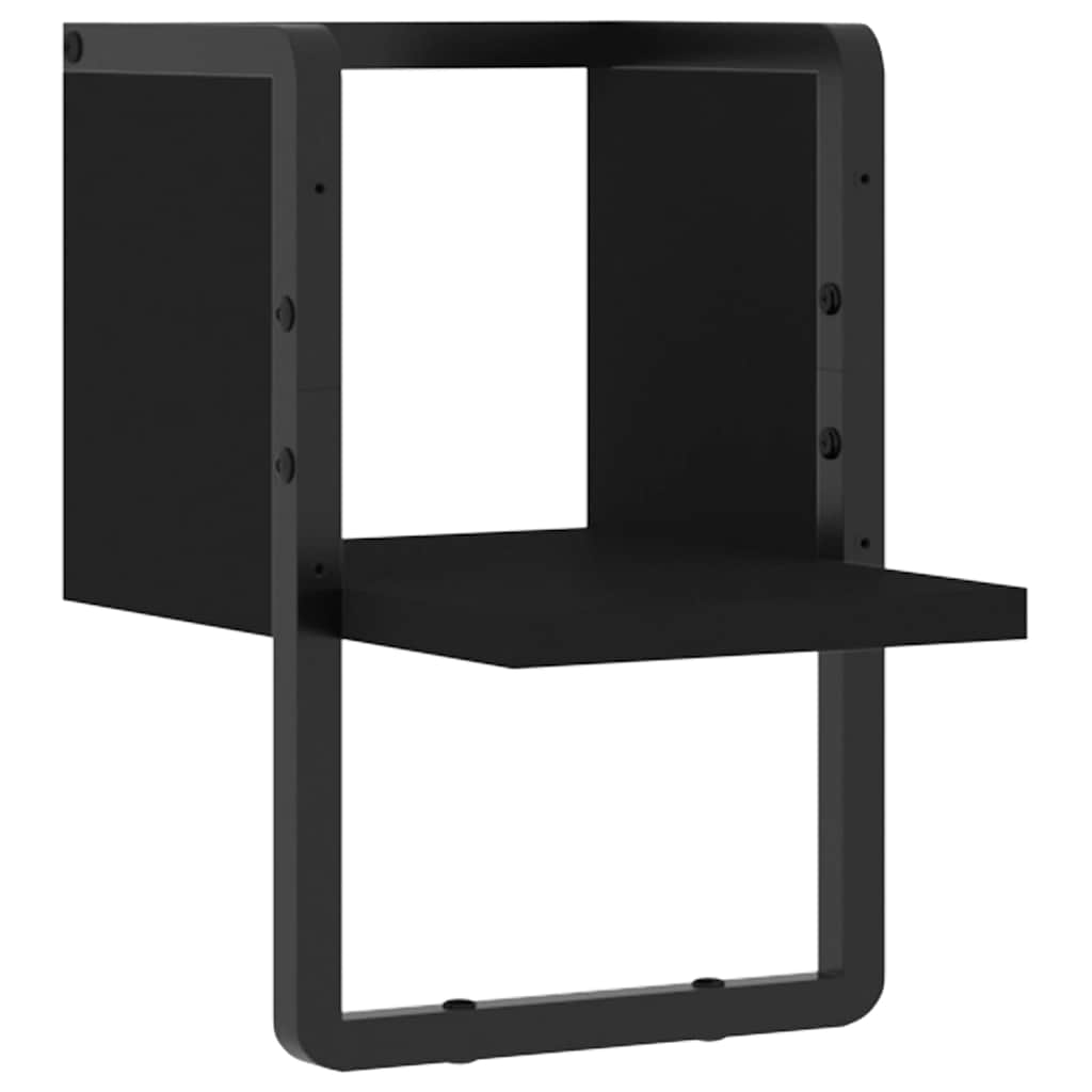 Mensola da Parete con Asta Nera 20x25x30 cm | homemem39