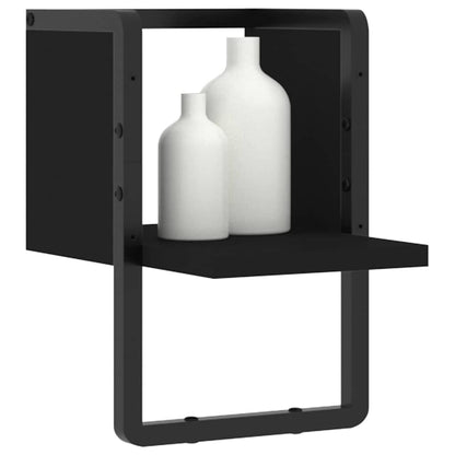 Mensola da Parete con Asta Nera 20x25x30 cm | homemem39