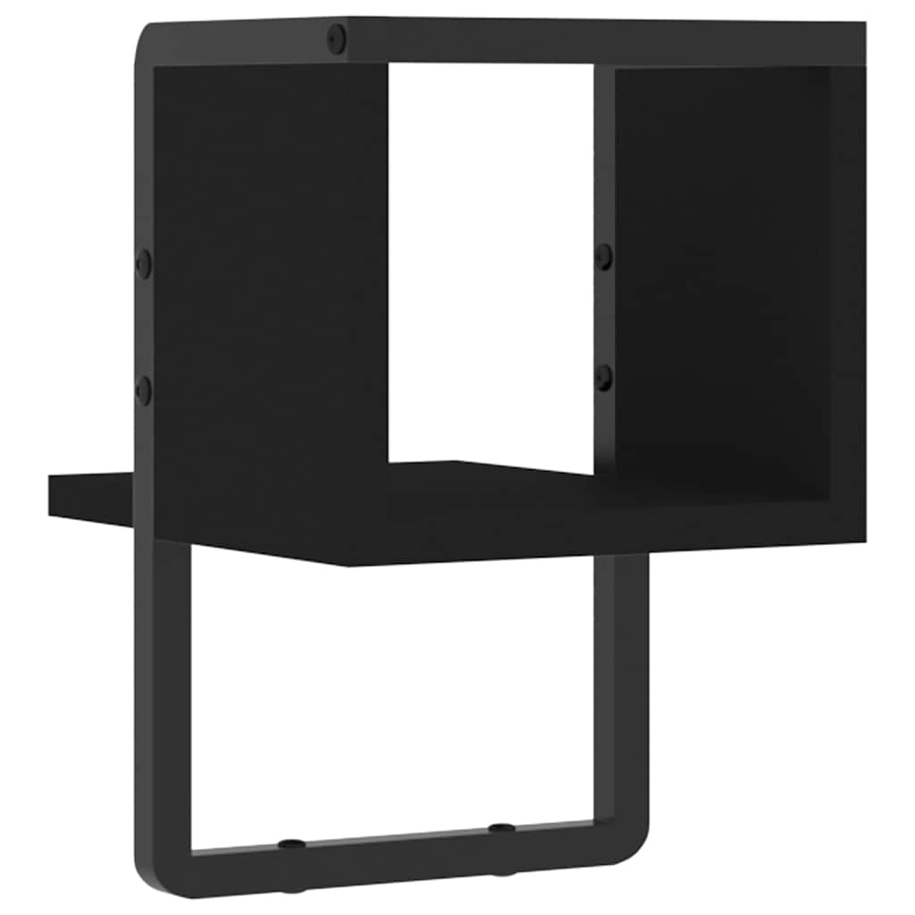 Mensola da Parete con Asta Nera 20x25x30 cm | homemem39