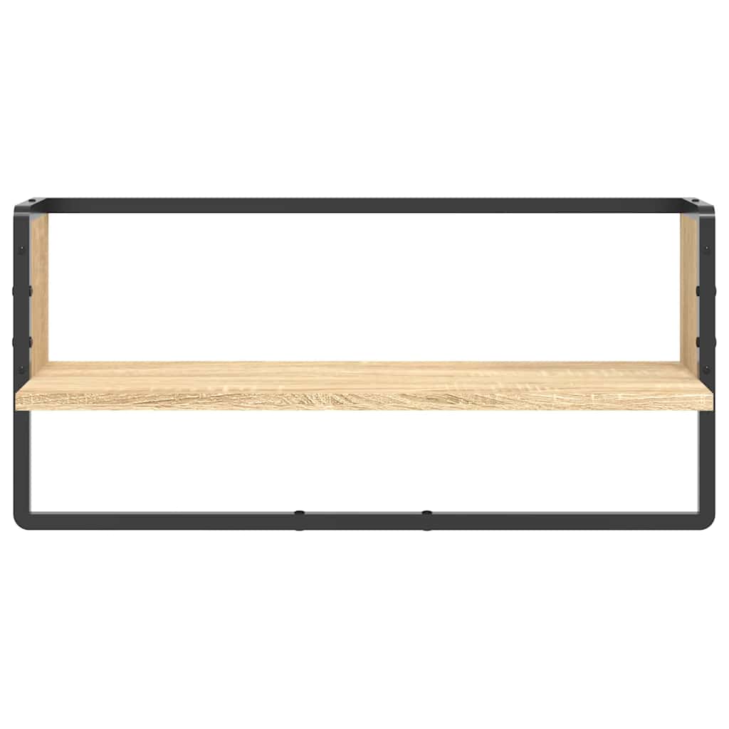 Mensola a Parete con Asta Rovere Sonoma 65x25x30 cm