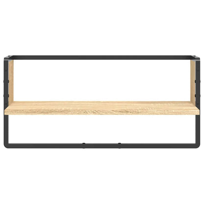 Mensola a Parete con Asta Rovere Sonoma 65x25x30 cm