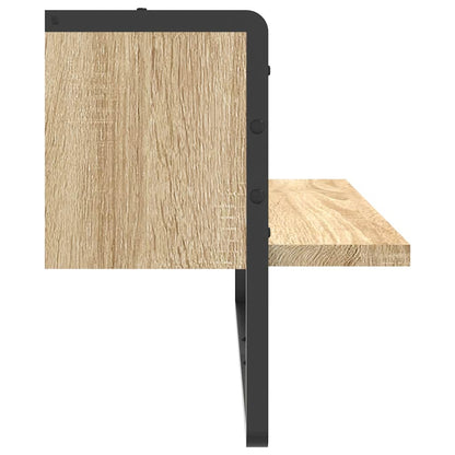 Mensola a Parete con Asta Rovere Sonoma 65x25x30 cm | homemem39