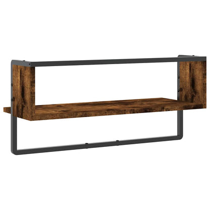 Mensola a Parete con Asta Rovere Fumo 65x25x30 cm | homemem39