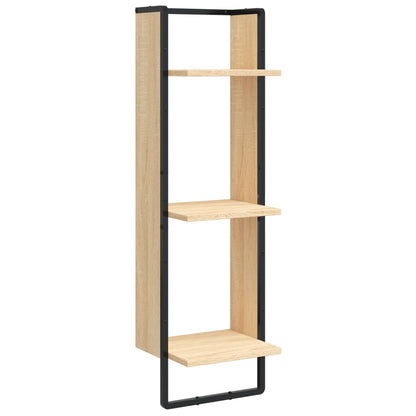 Scaffale Parete 3 Ripiani Rovere Sonoma 30x25x100cm Multistrato | homemem39