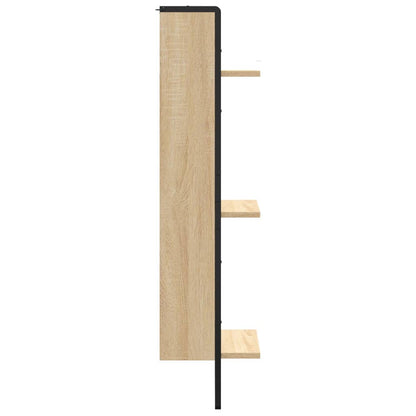 Scaffale Parete 3 Ripiani Rovere Sonoma 30x25x100cm Multistrato | homemem39