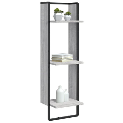Scaffale Parete 3 Ripiani Grigio Sonoma 30x25x100cm Multistrato | homemem39