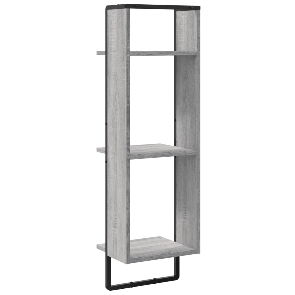 Scaffale Parete 3 Ripiani Grigio Sonoma 30x25x100cm Multistrato | homemem39