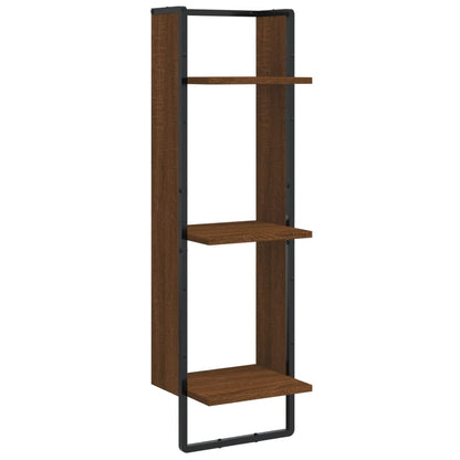 Scaffale Parete 3Ripiani Rovere Marrone 30x25x100cm Multistrato | homemem39