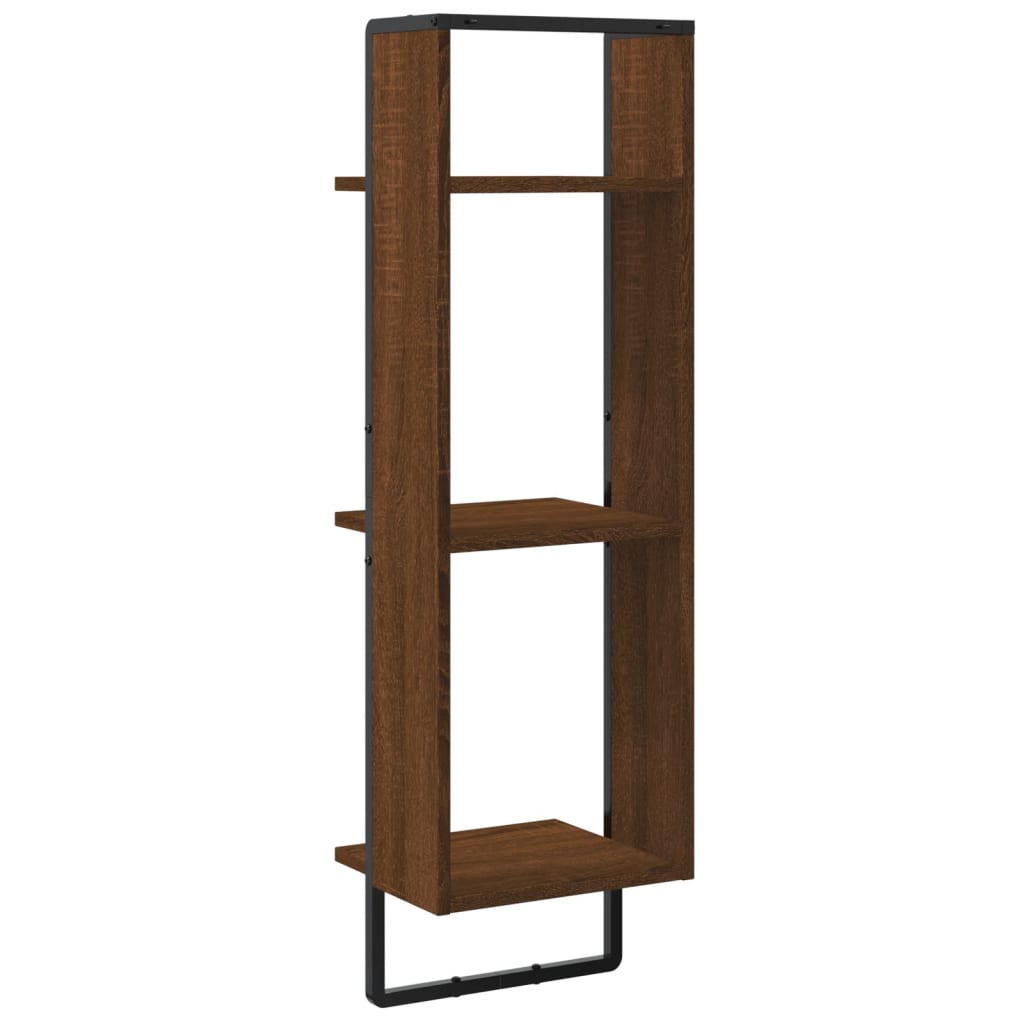 Scaffale Parete 3Ripiani Rovere Marrone 30x25x100cm Multistrato | homemem39