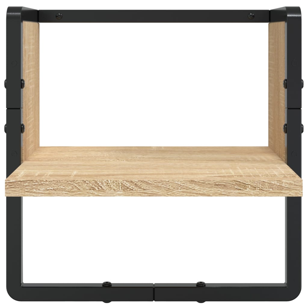 Set Mensole Parete con Aste 4pz Rovere Sonoma Legno Multistrato | homemem39