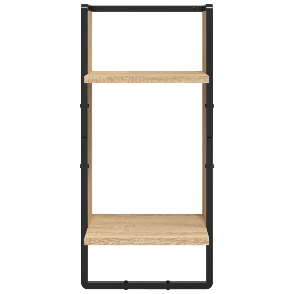 Set Mensole Parete con Aste 4pz Rovere Sonoma Legno Multistrato