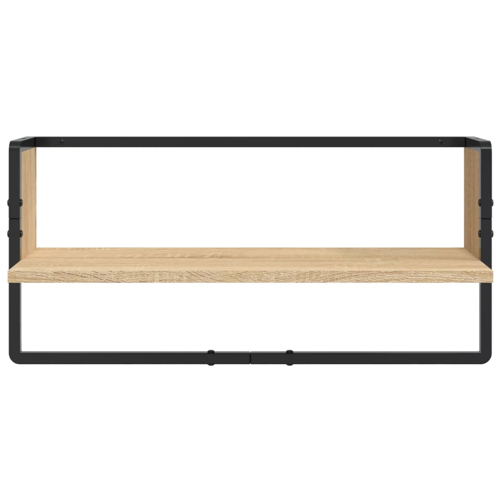 Set Mensole Parete con Aste 4pz Rovere Sonoma Legno Multistrato