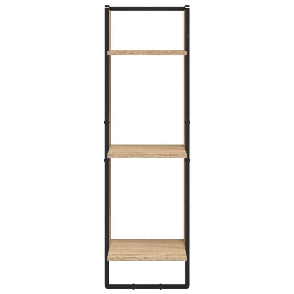 Set Mensole Parete con Aste 6pz Rovere Sonoma Legno Multistrato