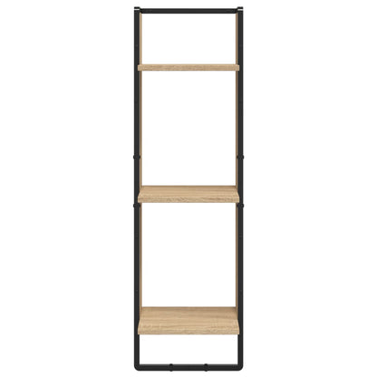 Set Mensole Parete con Aste 6pz Rovere Sonoma Legno Multistrato