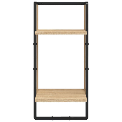 Set Mensole Parete con Aste 6pz Rovere Sonoma Legno Multistrato