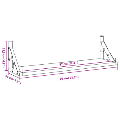 Mensole da Parete 2pz Rovere Sonoma 60x15x15,5 cm | homemem39